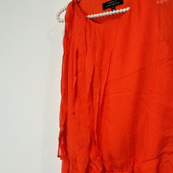 Robert Rodriguez Silk mandarin orange mini dress women’s size small 4 - Picture 3 of 6